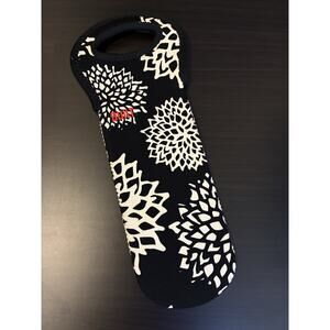 BUILT Neoprene One Wine Bottle Tote Insulated Black/White 750ml /1L Bottles